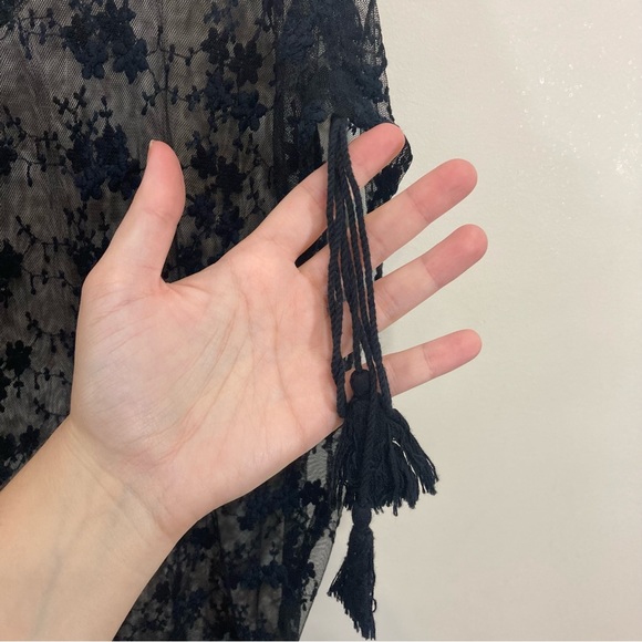 SOLD One Teaspoon Sheer Lace Overlay Chemise Shirt Black Floral Sz 4 - Picture 5 of 9